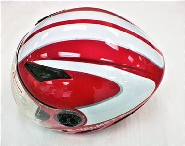 Daymak Helmets MAX 400D - Half face helmet - Red/White Stripe (XL)