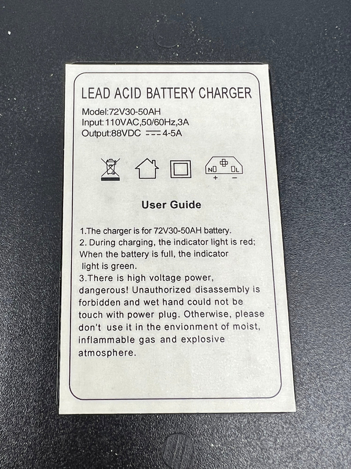 Emmo Parts 72v45ah Sealed Lead Acid Charger