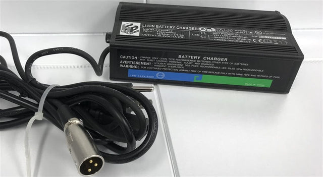 Daymak Battery & Motor Charger 24V 2.0AH Lithium XLR Plug    (FITS :Boomerbuggy Power Folding)