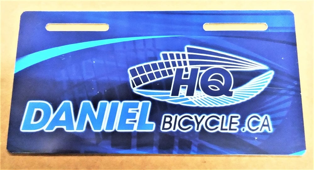 Daymak Exterior & Custom Bicycle HQ licence plate