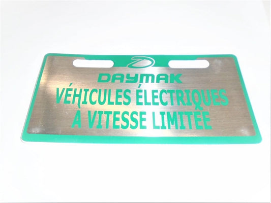 Daymak Exterior & Custom Ebike Plate (small) French